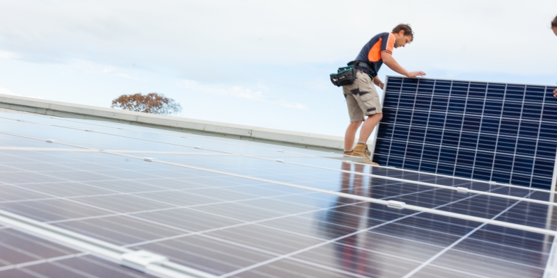 Commercial Solar Panels being installed